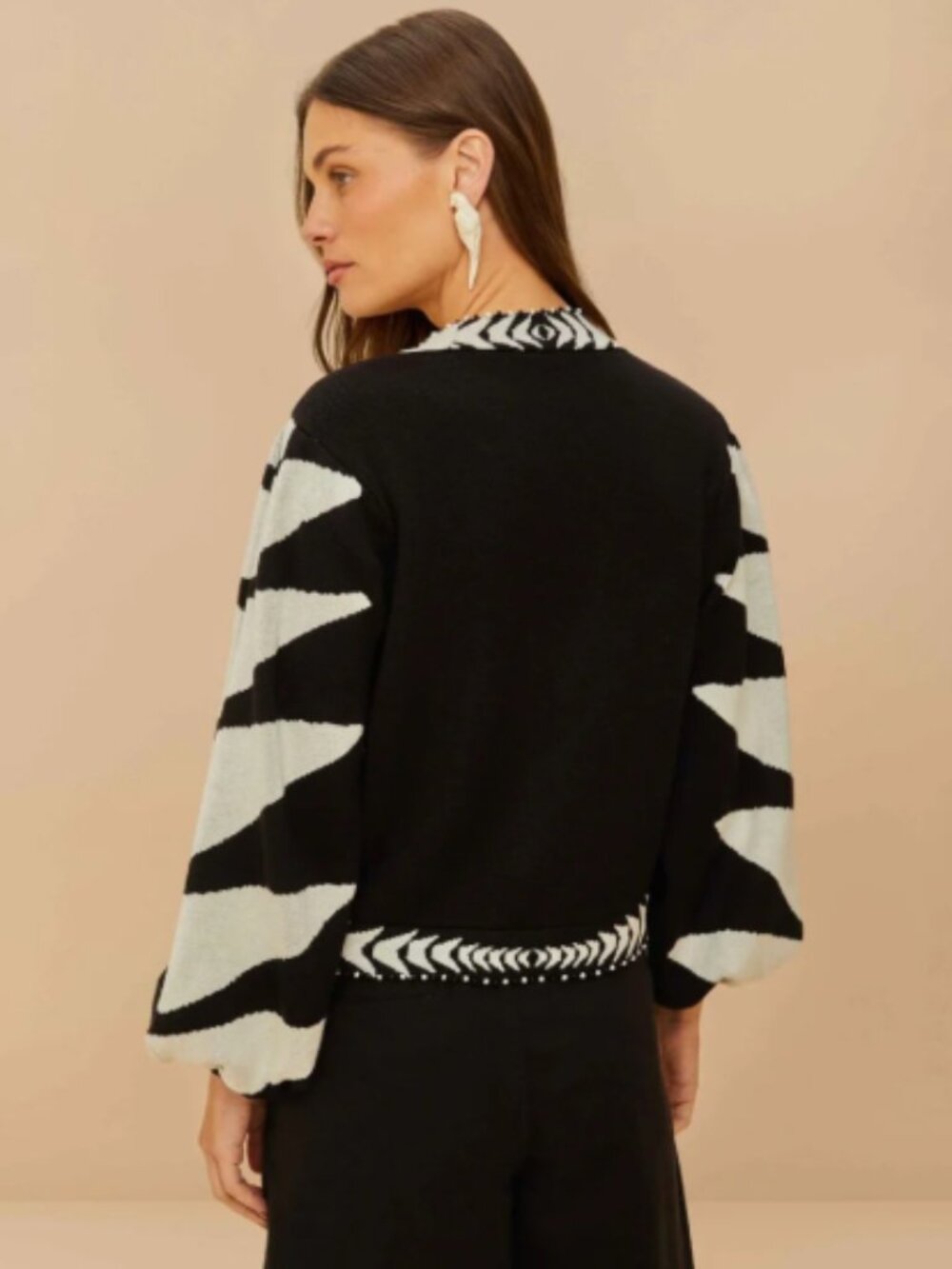 FARM Rio Black Palms Graphic Cardigan (Size: M) - Picture 5 of 6